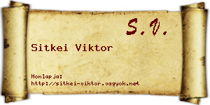 Sitkei Viktor névjegykártya